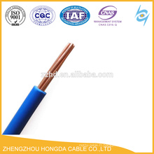 Fil isolé par PVC solide brin cuivre conducteur fil électrique 1.5 2.5 4 6 10 16 25 35 50